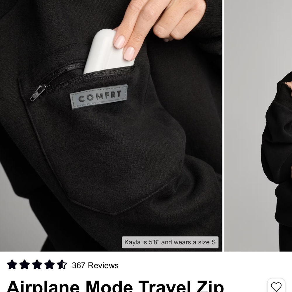 Comfrt Airplane Mode hoodie Black - Picture 7 of 8